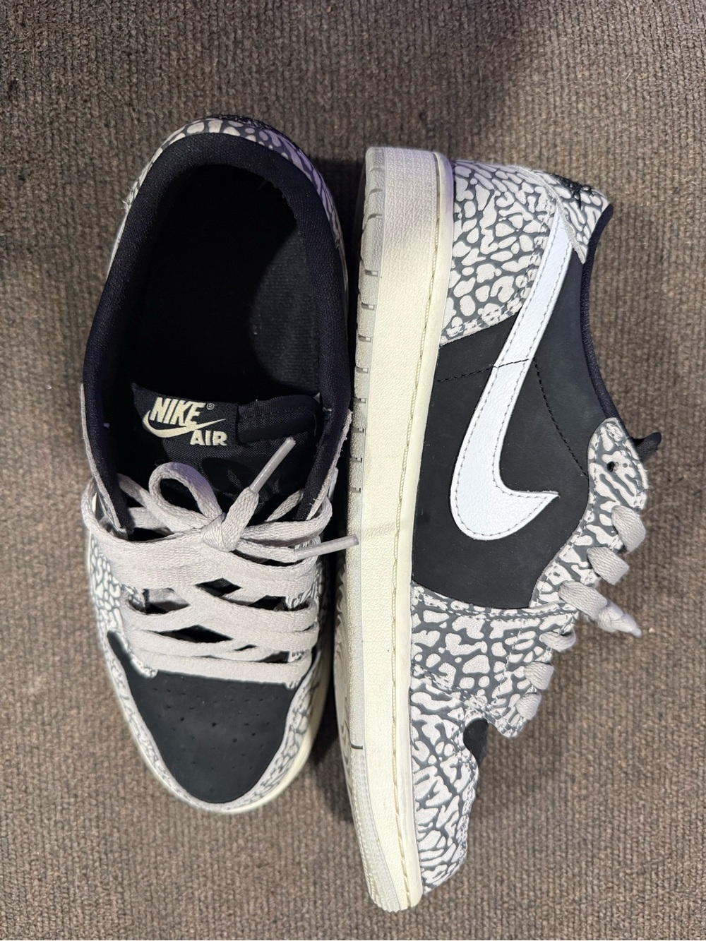 Jordan 1 Retro Low OG - Black Cement - Men’s Size 9.5 - Excellent Condition